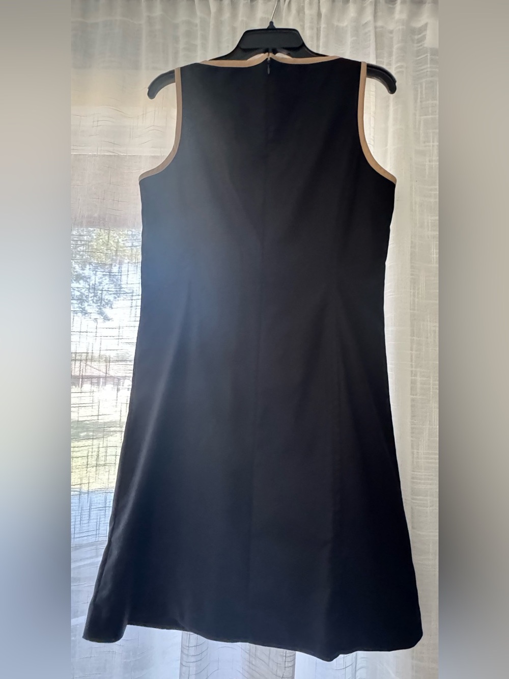 Ralph Lauren Black Sleeveless Shift Dress with Tan Trim - Picture 3 of 3